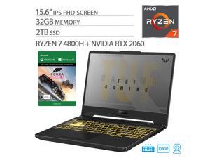 ASUS TUF VR Ready Gaming Laptop, 15.6" IPS FHD, AMD Ryzen 7-4800H Octa-Core up to 4.20 GHz, NVIDIA RTX 2060, 32GB RAM, 2TB SSD, RGB Backlit KB, RJ-45 Ethernet, Forza Horizon 3, Win 10 ASUS TUF VR Ready Gaming Laptop, 15.6" IPS FHD, AMD Ryzen 7-4800H Octa-Core up to 4.20 GHz, NVIDIA RTX 2060, 32GB RAM, 2TB SSD, RGB Backlit KB, RJ-45 Ethernet, Forza Horizon 3, Win 10