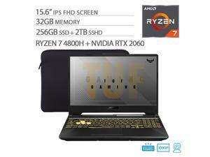 ASUS TUF VR Ready Gaming Laptop, 15.6" IPS FHD, AMD Ryzen 7-4800H Octa-Core up to 4.20 GHz, NVIDIA RTX 2060, 32GB RAM, 256GB SSD+2TB SSHD, RGB Backlit KB, RJ-45 Ethernet, Mytrix Sleeve, Win 10 ASUS TUF VR Ready Gaming Laptop, 15.6" IPS FHD, AMD Ryzen 7-4800H Octa-Core up to 4.20 GHz, NVIDIA RTX 2060, 32GB RAM, 256GB SSD+2TB SSHD, RGB Backlit KB, RJ-45 Ethernet, Mytrix Sleeve, Win 10