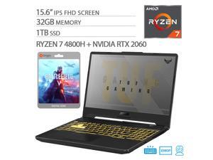 ASUS TUF VR Ready Gaming Laptop, 15.6" IPS FHD, AMD Ryzen 7-4800H Octa-Core up to 4.20 GHz, NVIDIA RTX 2060, 32GB RAM, 1TB SSD, RGB Backlit KB, RJ-45 Ethernet, Battlefield V, Win 10 ASUS TUF VR Ready Gaming Laptop, 15.6" IPS FHD, AMD Ryzen 7-4800H Octa-Core up to 4.20 GHz, NVIDIA RTX 2060, 32GB RAM, 1TB SSD, RGB Backlit KB, RJ-45 Ethernet, Battlefield V, Win 10