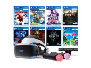 PlayStation VR 11-In-1 Deluxe 8 Games Bundle: VR Headset, Camera, Move Motion Controllers, Iron Man, Skyrim, Resident Evil 7, Battlezone, RIGS, Until Dawn, Blood & Truth, Everybody's Golf