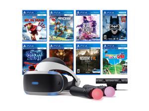 PlayStation VR 11-In-1 Deluxe 8 Games Bundle: VR Headset, Camera, Move Motion Controllers, Iron Man, Resident Evil 7, Batman, Battlezone, RIGS, Until Dawn, Blood & Truth, Everybody's Golf