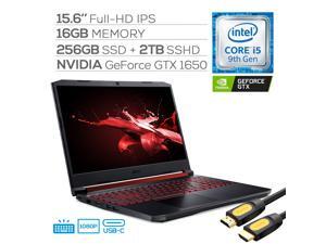 Acer Nitro 5 Gaming Laptop, 15.6" IPS Full HD, NVIDIA GTX 1650, Core i5-9300H up to 4.10 GHz, 16GB RAM, 256GB SSD+2TB SSHD, Backlit, RJ-45 Ethernet, Wi-Fi 6, USB-C, Mytrix HDMI 2.0 Cable, Win 10 Acer Nitro 5 Gaming Laptop, 15.6" IPS Full HD, NVIDIA GTX 1650, Core i5-9300H up to 4.10 GHz, 16GB RAM, 256GB SSD+2TB SSHD, Backlit, RJ-45 Ethernet, Wi-Fi 6, USB-C, Mytrix HDMI 2.0 Cable, Win 10
