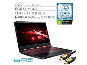 Acer Nitro 5 Gaming Laptop, 15.6" IPS Full HD, NVIDIA GTX 1650, Core i5-9300H up to 4.10 GHz, 8GB RAM, 1TB SSD+1TB HDD, Backlit, RJ-45 Ethernet, Wi-Fi 6, USB-C, Mytrix HDMI 2.0 Cable, Win 10 Acer Nitro 5 Gaming Laptop, 15.6" IPS Full HD, NVIDIA GTX 1650, Core i5-9300H up to 4.10 GHz, 8GB RAM, 1TB SSD+1TB HDD, Backlit, RJ-45 Ethernet, Wi-Fi 6, USB-C, Mytrix HDMI 2.0 Cable, Win 10