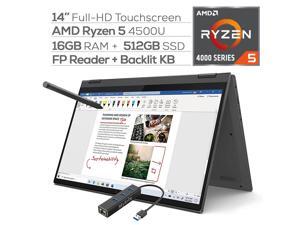 Lenovo Flex 5 2-in-1 Touchscreen Laptop 14" FHD AMD Ryzen 5-4500U 4.0 GHz 16GB DDR4 RAM 512GB SSD FP Reader Backlit KB Type-C HDMI WiFi Webcam Digital Pen Mytrix Ethernet Hub Win 10 Lenovo Flex 5 2-in-1 Touchscreen Laptop 14" FHD AMD Ryzen 5-4500U 4.0 GHz 16GB DDR4 RAM 512GB SSD FP Reader Backlit KB Type-C HDMI WiFi Webcam Digital Pen Mytrix Ethernet Hub Win 10