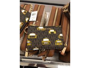 MICHAEL KORS NYC JST SM COINPOUCH ID HOLDER LEATHER WALLET MK BROWN YELLO TAXI MICHAEL KORS NYC JST SM COINPOUCH ID HOLDER LEATHER WALLET MK BROWN YELLO TAXI