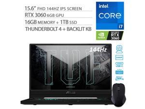 2021 ASUS TUF Dash F15 3060 Gaming Laptop, 144Hz FHD 15.6" 1080p, Intel Core i7-11370H, RTX 3060, 16GB RAM, 1TB SSD, Thunderbolt 4, Backlit KB, WiFi 6, Mytrix Wireless Mouse, Win 10