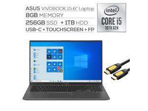ASUS VivoBook 15.6" FHD Touchscreen Laptop, 1080p NanoEdge, Inetl Core i5-1035G1 Quad-Core, 8GB RAM, 256GB SSD+1TB HDD, USB-C, FP Reader, WebCam, KeyPad, Mytrix HDMI Cable, Win 10 ASUS VivoBook 15.6" FHD Touchscreen Laptop, 1080p NanoEdge, Inetl Core i5-1035G1 Quad-Core, 8GB RAM, 256GB SSD+1TB HDD, USB-C, FP Reader, WebCam, KeyPad, Mytrix HDMI Cable, Win 10