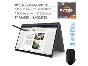 Lenovo Flex 5 2-in-1 Touchscreen Laptop, 14" FHD 1080p, AMD Ryzen 7 4700U 8-Core, 16GB 3200MHz RAM, 512GB SSD, FP Reader, Backlit KB, USB-C, Webcam, Pen, Mytrix Wireless Mouse, Win 10 Lenovo Flex 5 2-in-1 Touchscreen Laptop, 14" FHD 1080p, AMD Ryzen 7 4700U 8-Core, 16GB 3200MHz RAM, 512GB SSD, FP Reader, Backlit KB, USB-C, Webcam, Pen, Mytrix Wireless Mouse, Win 10