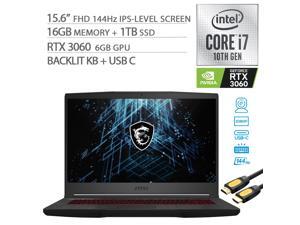 MSI GF65 3060 Gaming Laptop, 15.6" FHD 144Hz, Intel Core i7-10750H 6-Core, GeForce RTX 3060 6GB GDDR6, 16GB RAM, 1TB SSD, USB-C, Backlight KB, Wi-Fi 6, Ethernet, Mytrix HDMI Cable, Win 10 MSI GF65 3060 Gaming Laptop, 15.6" FHD 144Hz, Intel Core i7-10750H 6-Core, GeForce RTX 3060 6GB GDDR6, 16GB RAM, 1TB SSD, USB-C, Backlight KB, Wi-Fi 6, Ethernet, Mytrix HDMI Cable, Win 10