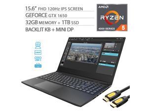 Gateway Creator Series 1650 Gaming Laptop, 120Hz 15.6" FHD 1080p, AMD Ryzen 5-4600H 6-Core, GeForce GTX 1650, 32GB RAM, 1TB SSD, Backlit, USB-C, HDMI, Mini DP, Mytrix HDMI Cable, Win 10 Gateway Creator Series 1650 Gaming Laptop, 120Hz 15.6" FHD 1080p, AMD Ryzen 5-4600H 6-Core, GeForce GTX 1650, 32GB RAM, 1TB SSD, Backlit, USB-C, HDMI, Mini DP, Mytrix HDMI Cable, Win 10