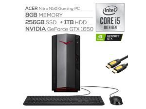Acer Nitro N50 1650 Gaming Desktop PC Intel Core i5-10400 Hexa-Core, GTX 1650 HDMI/DVI, 8GB RAM, 256GB SSD+1TB HDD, Wi-Fi 6, Ethernet, Mytrix HDMI Cable, Win 10 Acer Nitro N50 1650 Gaming Desktop PC Intel Core i5-10400 Hexa-Core, GTX 1650 HDMI/DVI, 8GB RAM, 256GB SSD+1TB HDD, Wi-Fi 6, Ethernet, Mytrix HDMI Cable, Win 10