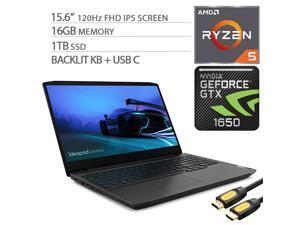 Lenovo IdeaPad Gaming 3 Laptop, 15.6" FHD 120Hz IPS Display, AMD Ryzen 5 4600H, NVIDIA GeForce GTX 1650, 16GB RAM, 1TB SSD, USB-C, Backlight KB, HDMI, RJ-45 Ethernet, Mytrix HDMI Cable, Win 10 Lenovo IdeaPad Gaming 3 Laptop, 15.6" FHD 120Hz IPS Display, AMD Ryzen 5 4600H, NVIDIA GeForce GTX 1650, 16GB RAM, 1TB SSD, USB-C, Backlight KB, HDMI, RJ-45 Ethernet, Mytrix HDMI Cable, Win 10