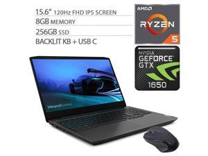 Lenovo IdeaPad Gaming 3 Laptop, 15.6" FHD 120Hz IPS Display, AMD Ryzen 5 4600H, NVIDIA GeForce GTX 1650, 8GB RAM, 256GB SSD, USB-C, Backlit, HDMI, Ethernet, Mytrix Wireless Mouse, Win 10 Lenovo IdeaPad Gaming 3 Laptop, 15.6" FHD 120Hz IPS Display, AMD Ryzen 5 4600H, NVIDIA GeForce GTX 1650, 8GB RAM, 256GB SSD, USB-C, Backlit, HDMI, Ethernet, Mytrix Wireless Mouse, Win 10