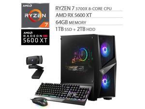 MSI Codex X ZS Gaming Desktop PC, AMD 8-Core Ryzen 7 3700X, Radeon RX 5600 XT, 64GB DDR4 RAM, 1TB SSD+2TB HDD, Wi-Fi 6, RJ-45 Ethernet, DP/HDMI/VGA, Mytrix Webcam, Win 10 w/keyboard and mouse MSI Codex X ZS Gaming Desktop PC, AMD 8-Core Ryzen 7 3700X, Radeon RX 5600 XT, 64GB DDR4 RAM, 1TB SSD+2TB HDD, Wi-Fi 6, RJ-45 Ethernet, DP/HDMI/VGA, Mytrix Webcam, Win 10 w/keyboard and mouse