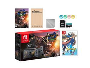 Nintendo Switch Monster Hunter Limited Console Set Plus Monster Hunter Rise Deluxe Edition, Bundle With Pokemon Sword And Mytrix Accessories