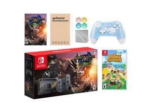 Nintendo Switch Monster Hunter Limited Console Set Plus Monster Hunter Rise Deluxe Edition, Bundle With Animal Crossing: New Horizons And Mytrix Wireless Switch Pro Controller and Accessories