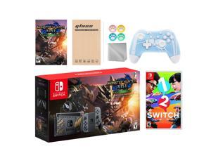 Nintendo Switch Monster Hunter Limited Console Set Plus Monster Hunter Rise Deluxe Edition, Bundle With 1-2 Switch And Mytrix Wireless Switch Pro Controller and Accessories