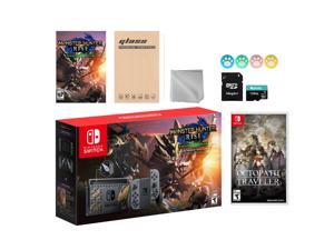 Nintendo Switch Monster Hunter Limited Console Set Plus Monster Hunter Rise Deluxe Edition, Bundle With Octopath Traveler And Mytrix Accessories