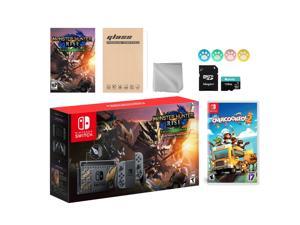 Nintendo Switch Monster Hunter Limited Console Set Plus Monster Hunter Rise Deluxe Edition, Bundle With Overcooked! 2 And Mytrix Accessories