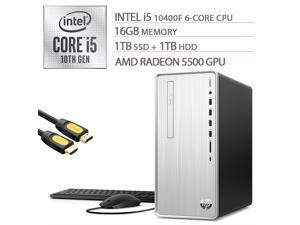 HP Pavilion Desktop, Intel 6-Core I5-10400F, AMD Radeon 550, 16GB DDR4 RAM, 1TB PCIe SSD+1TB HDD, USB-C, DVD, RJ-45, Wi-Fi, HDMI/DP/DVI-D, Mytrix HDMI Cable, Win 10 HP Pavilion Desktop, Intel 6-Core I5-10400F, AMD Radeon 550, 16GB DDR4 RAM, 1TB PCIe SSD+1TB HDD, USB-C, DVD, RJ-45, Wi-Fi, HDMI/DP/DVI-D, Mytrix HDMI Cable, Win 10