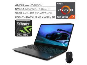 Lenovo IdeaPad Gaming Laptop, 15.6" 120Hz FHD IPS, Ryzen 7 4800H 8-Core, GeForce GTX 1650Ti, 32GB RAM, 1TB SSD+2TB HDD, Ethernet, Backlit KB, KeyPad, USB-C, Mytrix Wireless Mouse, Win 10 Lenovo IdeaPad Gaming Laptop, 15.6" 120Hz FHD IPS, Ryzen 7 4800H 8-Core, GeForce GTX 1650Ti, 32GB RAM, 1TB SSD+2TB HDD, Ethernet, Backlit KB, KeyPad, USB-C, Mytrix Wireless Mouse, Win 10