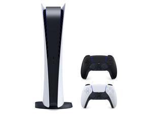 2021 New Play Station Digital Version Console with 2 Wireless Controllers - White & Midnight Black