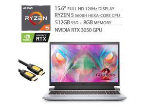 Dell G15 Gaming Laptop Phantom Grey, 15.6'' FHD 120Hz Display, Hexa-Core AMD Ryzen 5 5600H 3.3 GHz, GeForce RTX 3050, 8GB RAM, 512GB NVMe SSD, Wi-Fi 6, USB-C/HDMI/RJ-45, Mytrix HDMI Cable, Win 10 Dell G15 Gaming Laptop Phantom Grey, 15.6'' FHD 120Hz Display, Hexa-Core AMD Ryzen 5 5600H 3.3 GHz, GeForce RTX 3050, 8GB RAM, 512GB NVMe SSD, Wi-Fi 6, USB-C/HDMI/RJ-45, Mytrix HDMI Cable, Win 10