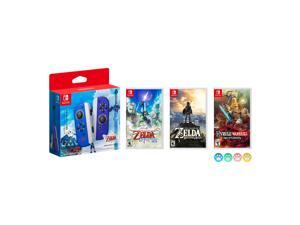 Nintendo Joy-Con (L/R) The Legend of Zelda: Skyward Sword HD Limited Edition with The Legend of Zelda: Skyward Sword HD, Breath of the Wild & Hyrule Warriors: Age of Calamity and Mytrix Joystick Caps Nintendo Joy-Con (L/R) The Legend of Zelda: Skyward Sword HD Limited Edition with The Legend of Zelda: Skyward Sword HD, Breath of the Wild & Hyrule Warriors: Age of Calamity and Mytrix Joystick Caps