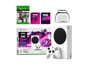 Microsoft Xbox Series S Fortnite & Rocket League Midnight Drive Pack Bundle with Tomb Raider Definitive Edition Full Game and Mytrix Controller Protective Case