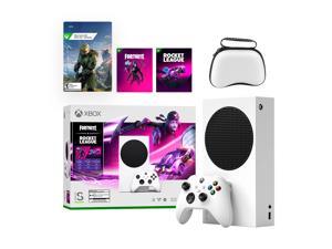Microsoft Xbox Series S Fortnite & Rocket League Midnight Drive Pack Bundle with Halo: Infinite Full Game and Mytrix Controller Protective Case