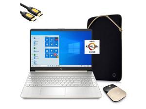 HP 15.6" HD Micro-Edge Laptop, AMD Athlon Silver 3050U@2.3GHz, 16GB DDR4 RAM, 512GB PCIe SSD, USB-C, HDMI, WiFi, Keypad, 1 Year MS 365, Wireless Mouse, Sleeve, Mytrix HDMI Cable, Gold, Win 10
