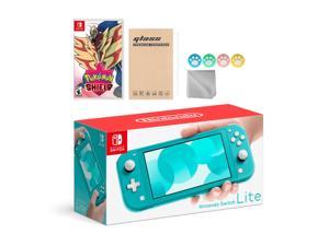 Nintendo Switch Lite Turquoise with Pokemon Shield and Mytrix Accessories NS Game Disc Bundle Best Holiday Gift