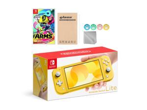 Nintendo Switch Lite Yellow with Arms and Mytrix Accessories NS Game Disc Bundle Best Holiday Gift