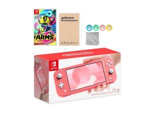 Nintendo Switch Lite Coral with Arms and Mytrix Accessories NS Game Disc Bundle Best Holiday Gift