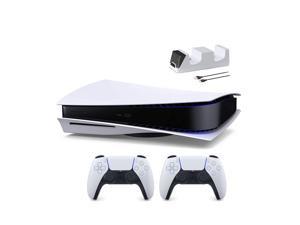 PlayStation 5 Disc Edition with Two DualSense Controllers and Mytrix Dual Controller Charger