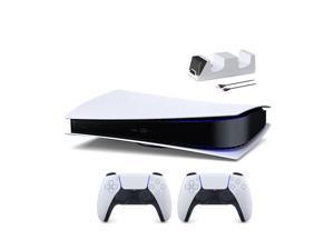 PlayStation 5 Digital Edition with Two DualSense Controllers and Mytrix Dual Controller Charger