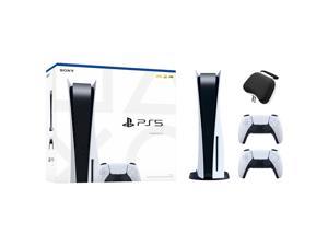 PlayStation 5 Disc Edition with Two DualSense Controllers and Mytrix Hard Shell Protective Controller Case