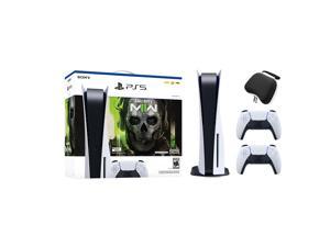 PlayStation 5 Disc Edition Call of Duty Modern Warfare II Bundle with Two DualSense Controllers and Mytrix Hard Shell Protective Controller Case