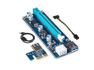 1 Pack of PCI-E 1x to 16x Powered GPU Riser Adapter Card 23.5" (60cm) USB 3.0 Extension Cable 6 pin SATA for Crypto Coin ETH Ethereum Zcash ZEC Bitcoin Mining Rig 1 Pack of PCI-E 1x to 16x Powered GPU Riser Adapter Card 23.5" (60cm) USB 3.0 Extension Cable 6 pin SATA for Crypto Coin ETH Ethereum Zcash ZEC Bitcoin Mining Rig