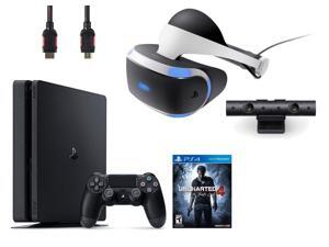 PlayStation VR Bundle (3 Items): PlayStation 4 Slim 500GB Console - Uncharted 4, VR Headset, Playstation Camera PlayStation VR Bundle (3 Items): PlayStation 4 Slim 500GB Console - Uncharted 4, VR Headset, Playstation Camera