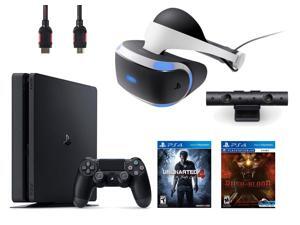 PlayStation VR Bundle (4 Items): PlayStation 4 Slim 500GB Console with Uncharted 4 Game, VR Headset, Playstation Camera, Until Dawn: Rush of Blood VR Game Disc PlayStation VR Bundle (4 Items): PlayStation 4 Slim 500GB Console with Uncharted 4 Game, VR Headset, Playstation Camera, Until Dawn: Rush of Blood VR Game Disc