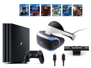 PlayStation VR Bundle (9 Items): PS4 Pro 1TB, VR Headset, Playstation Camera, 6 VR Game Discs (Until Dawn, EVE: Valkyrie, Battlezone, Batman: Arkham VR, Driveclub, RIGS: Mechanized Combat League)