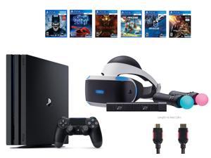 PlayStation VR Starter Bundle (10 Items): PlayStation 4 Pro 1TB Console, VR Headset, PlayStation Camera, 2 Move Controllers, 6 VR Games (Until Dawn, EVE: Valkyrie, Battlezone, Batman, Driveclub, RIGS)