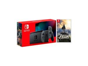 2019 New Nintendo Switch Gray JoyCon Improved Battery Life Console Bundle with The Legend of Zelda Breath of the Wild Game Disc  2019 Best Game