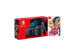 2019 New Nintendo Switch Gray Joy-Con Improved Battery Life Console Bundle with Pokémon Shield NS Game Disc - 2019 New Game! 2019 New Nintendo Switch Gray Joy-Con Improved Battery Life Console Bundle with Pokémon Shield NS Game Disc - 2019 New Game!