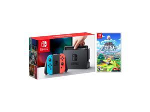 Nintendo Switch RedBlue JoyCon Console Bundle with The Legend of Zelda Links Awakening NS Game Disc  2019 New Game