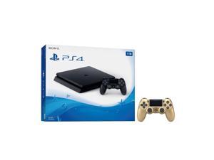 Playstation 4 Slim 1TB Jet Black Gaming Console Bundle With an Extra Gold DualShock 4 Wireless Controller Playstation 4 Slim 1TB Jet Black Gaming Console Bundle With an Extra Gold DualShock 4 Wireless Controller
