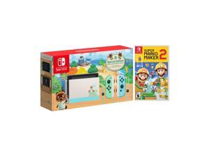 2020 New Nintendo Switch Animal Crossing New Horizons Edition Bundle with Super Mario Maker 2 NS Game Disc  2020 New Limited Console