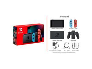 Nintendo Switch RedBlue JoyCon Console Bundle with an Extra Pair of Neon PinkGreen JoyCon Pokémon Shield and Tempered Glass Screen Protector