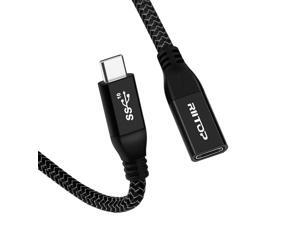 USB C Extension Cable Short (2FT), RIITOP USB Type-C Male to Female Extender for Nintendo Switch, MacBook Pro, Dell XPS USB C Extension Cable Short (2FT), RIITOP USB Type-C Male to Female Extender for Nintendo Switch, MacBook Pro, Dell XPS